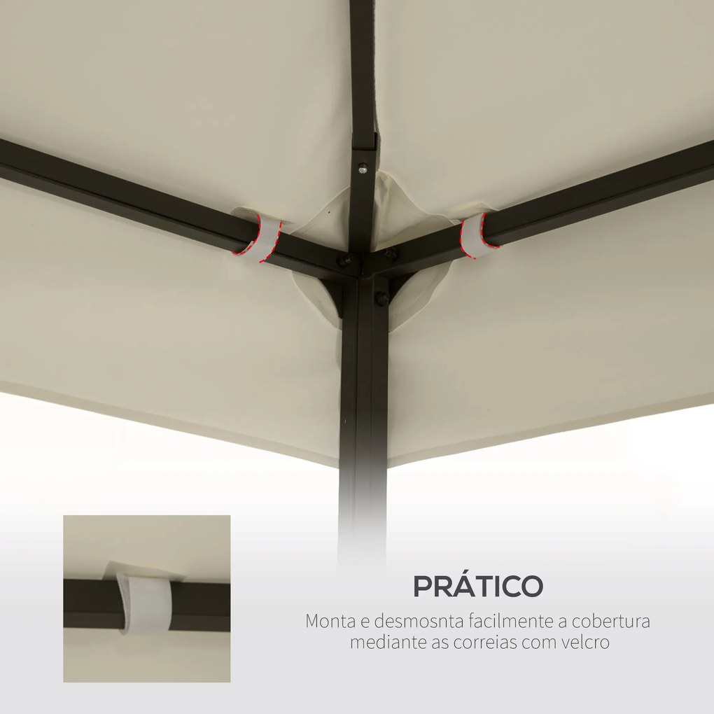 Toldo de Substituição 3x3m para Pérgolas (ESTRUTURA NÃO INCLUIDA) Toldo de Substituição de Pérgolas de Jardim Creme