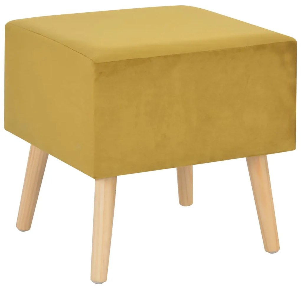 Mesa-de-cabeceira 40x35x40 cm veludo mostarda
