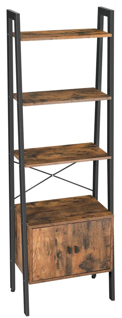 Estante de pé de design industrial 4 prateleiras 56 x 34 x 173 cm Castanho Vintage escuro