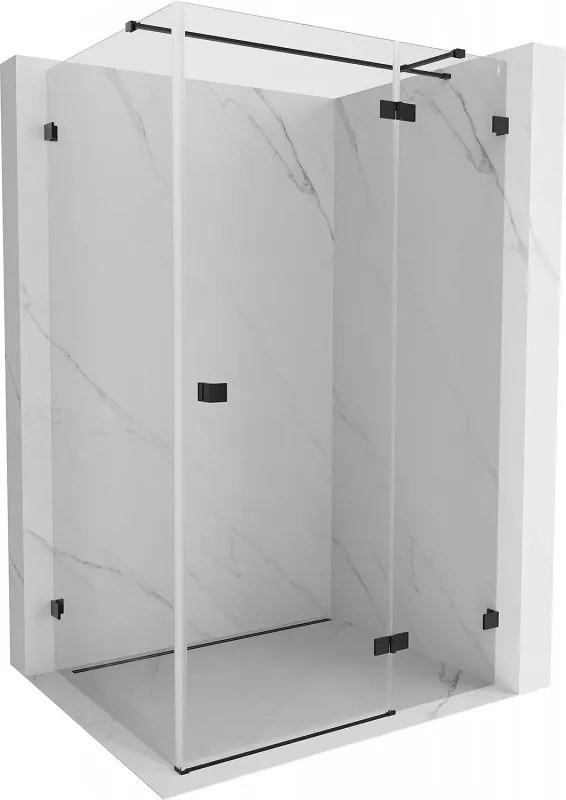 Mexen Lunar T cabine de duche pivotante direita 130 x 120 cm, transparente, preta - 834T-130-120-70-00-P