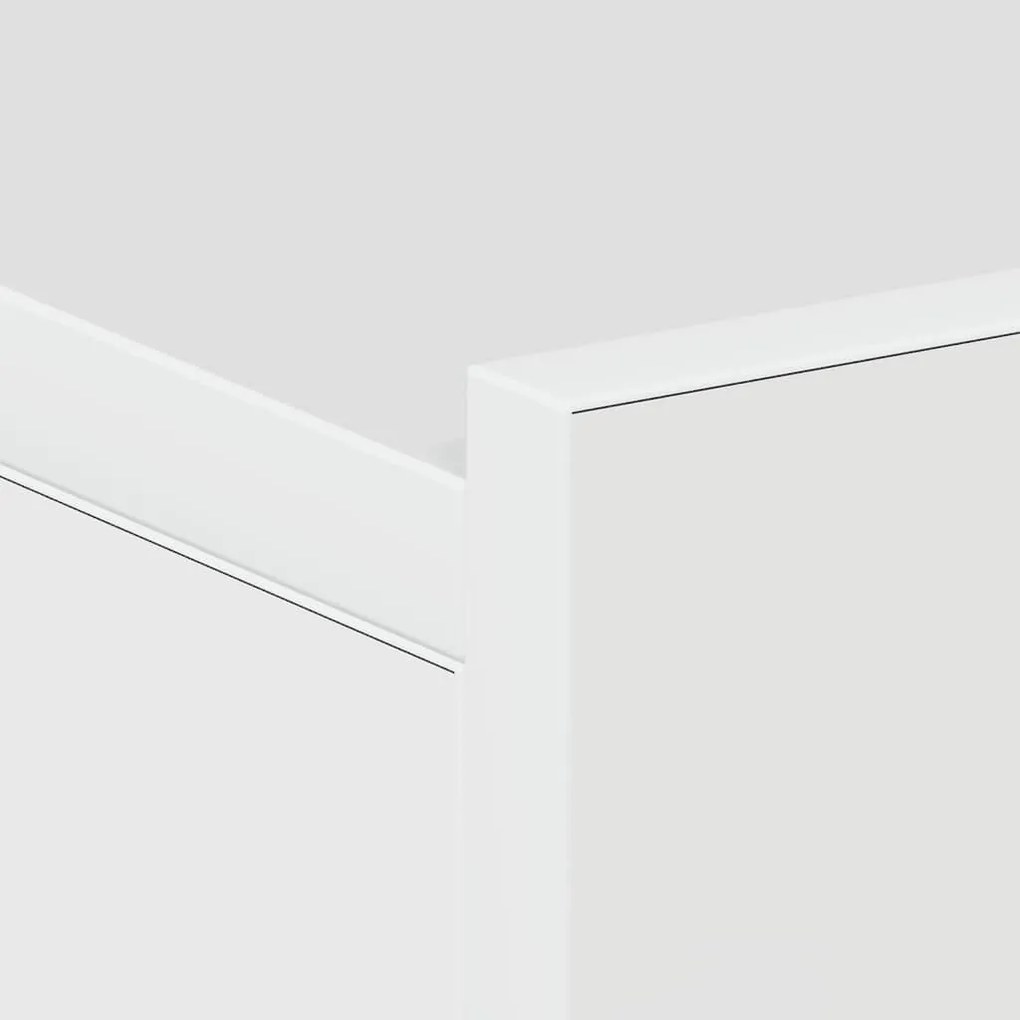 Mesa de cabeceira suspensa derivados madeira branco brilhante
