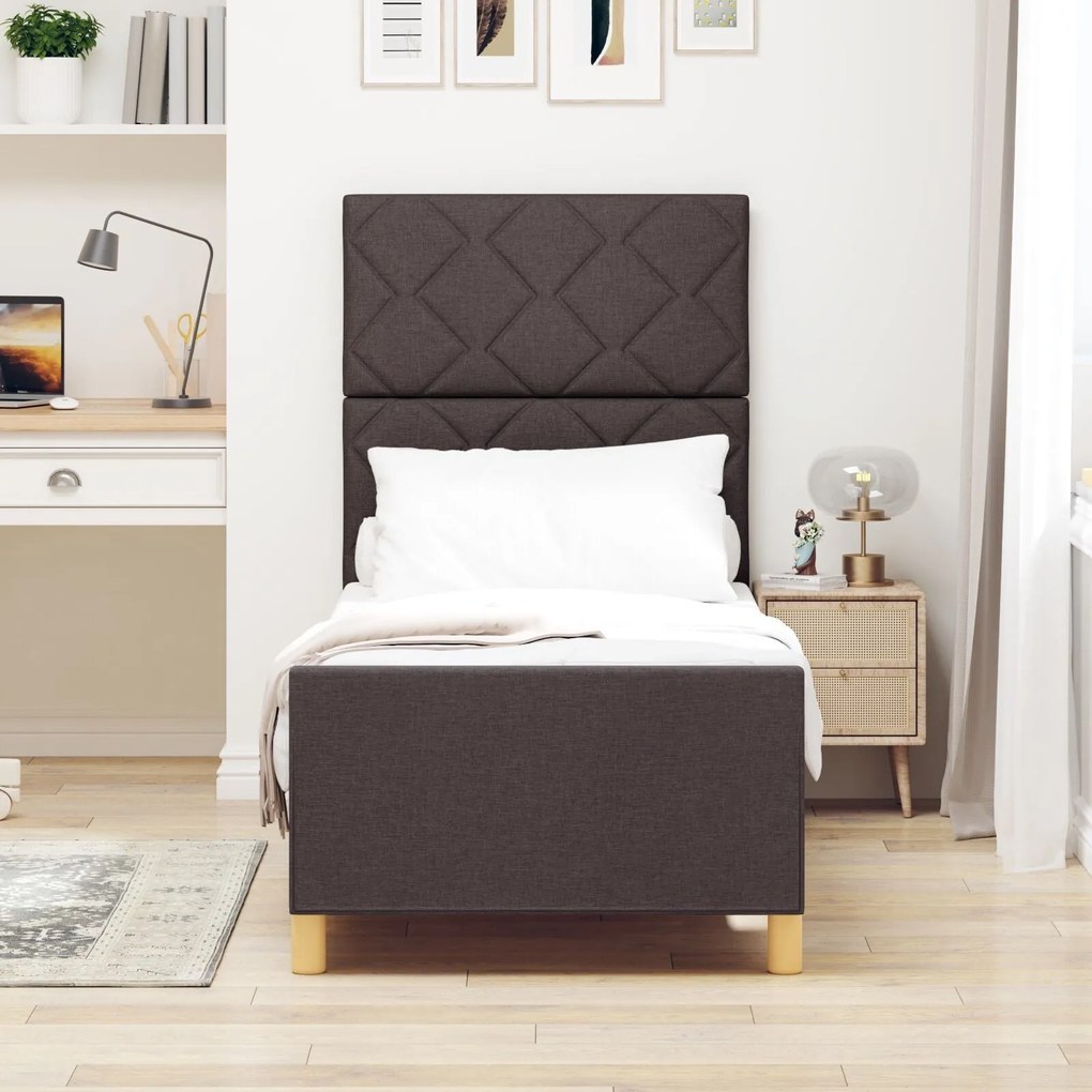 Estrutura de Cama vidaXL Castanho 80x200 cm em Tecido
