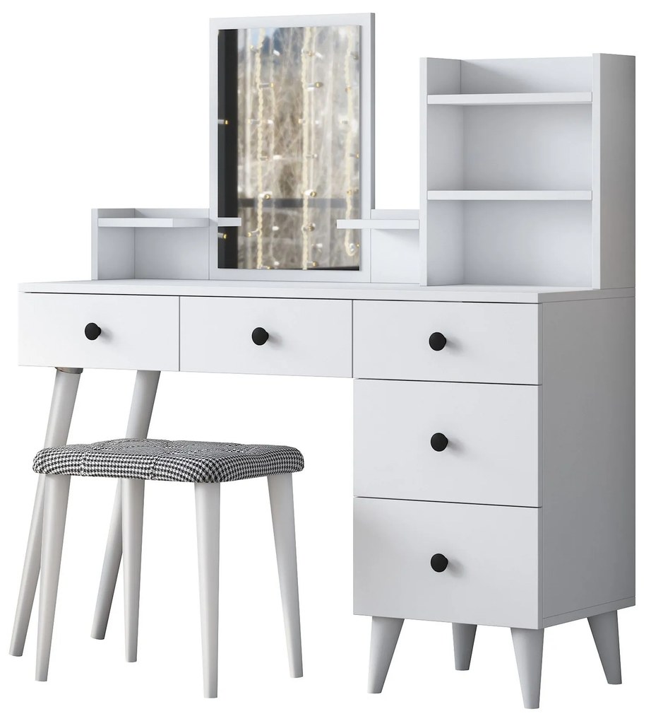 Mesa de Maquilhagem BJ101 – Branco – 125x93,8x40 cm