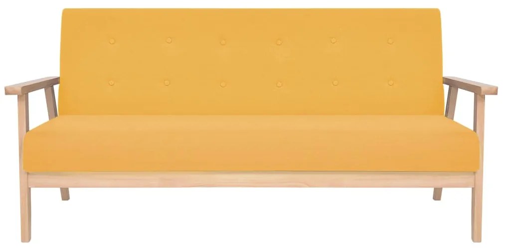 Conjunto de sofás 2 pcs tecido amarelo