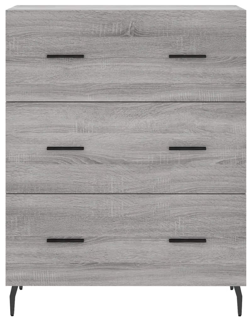 Aparador 69,5x34x90 cm derivados de madeira cinzento sonoma