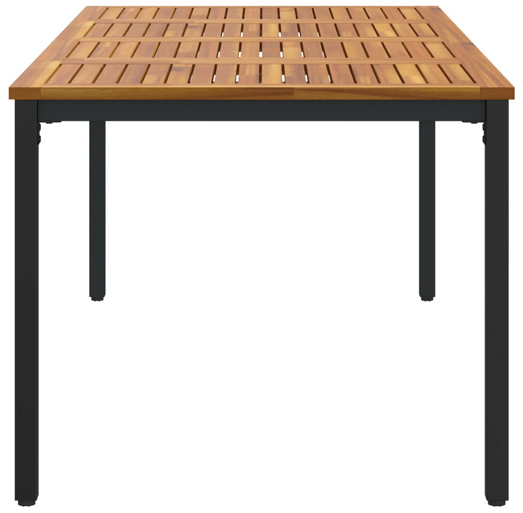 Mesa de Jardim vidaXL 200x90x75 cm em Madeira Acácia Sólida e Metal