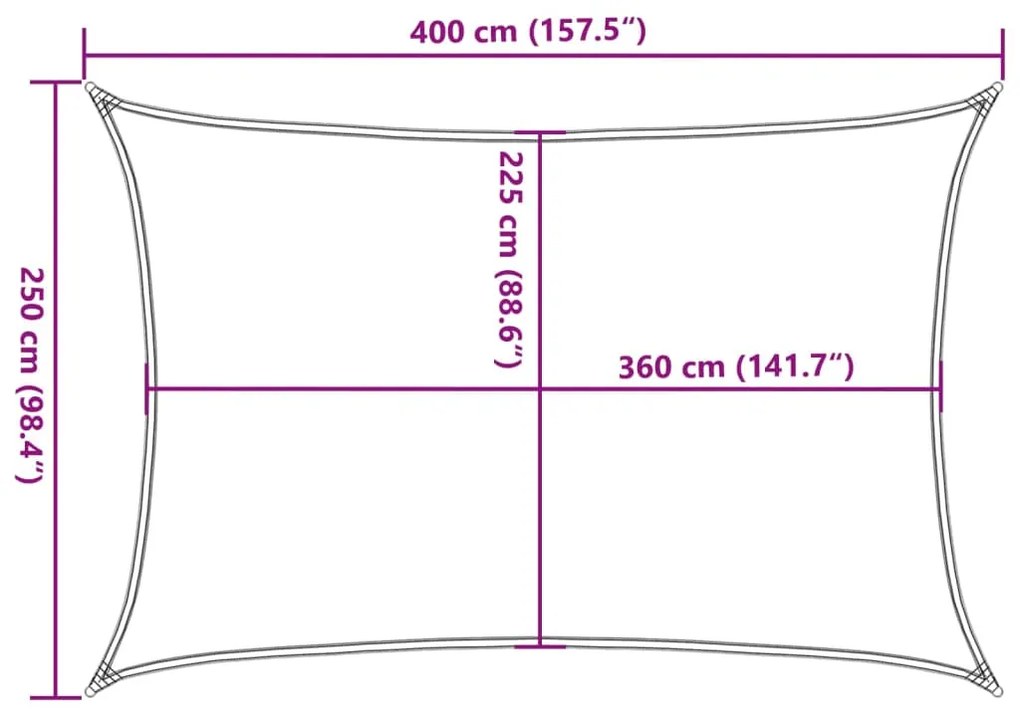 Para-sol estilo vela 160 g/m² 2,5x4 m PEAD azul