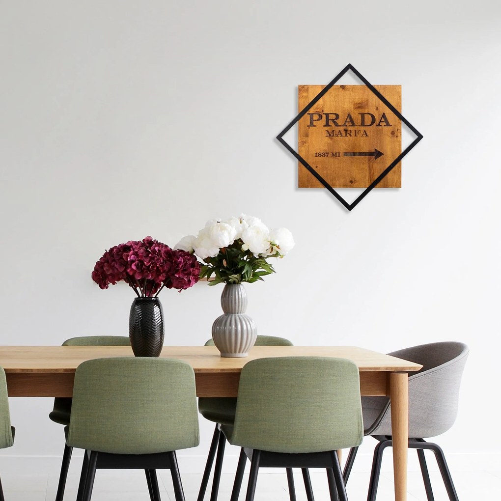 Acessório Decorativo de Parede Fashion 2 – Nogueira e Preto – 54 x 54