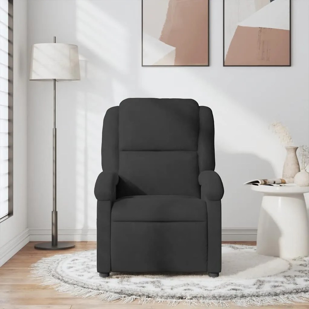 Poltrona de massagens reclinável veludo preto