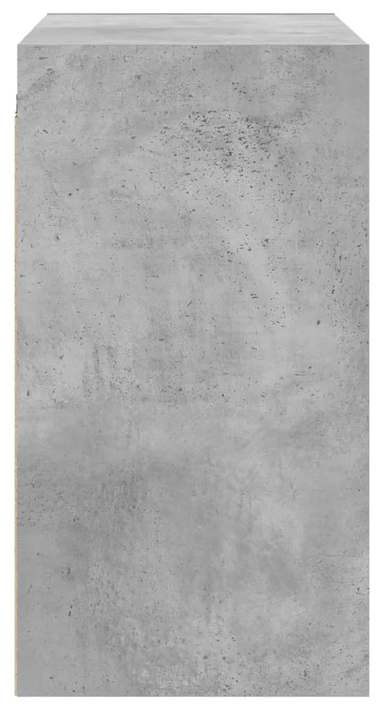 Armário de parede c/ portas de vidro 68x37x68,5cm cinza cimento