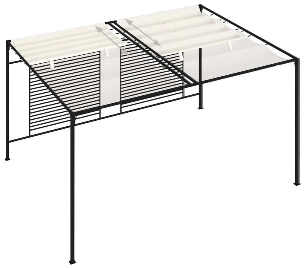 Gazebo com telhado retrátil 3x4x2,3 m 180 g/m² cor creme
