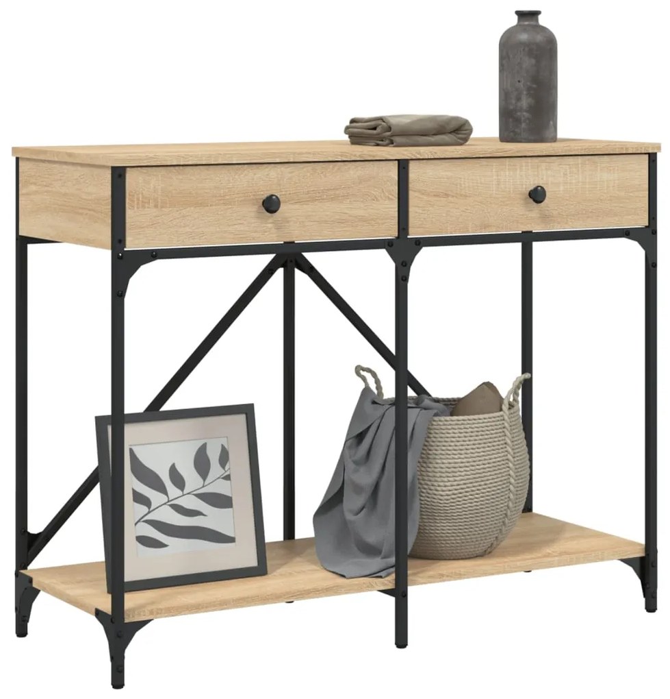 Mesa consola 100x39x78,5 cm derivados madeira carvalho sonoma
