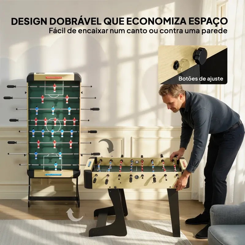 Matraquilhos para Crianças Dobrável 118x107,5x78 cm com 2 Marcadores 8 Pegas 22 Jogadores 8 Barras e 2 Bolas Madeira