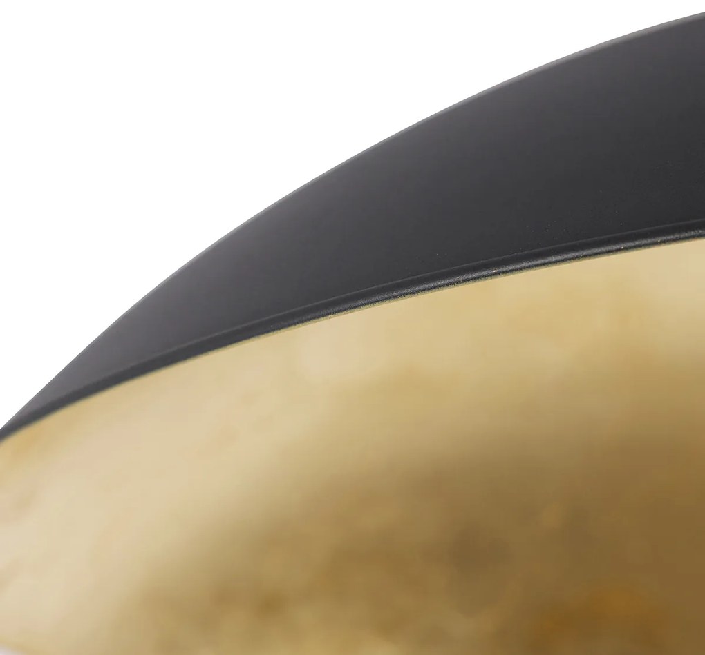 Candeeiro de teto inteligente preto com dourado 60 cm incl. Wi-Fi A60 - Emilienne