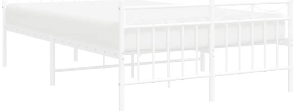 Estrutura de cama com cabeceira e pés 120x190 cm metal branco
