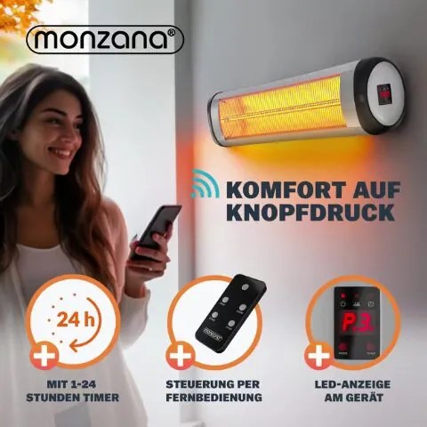 Aquecedor de exterior 2500 W, infravermelho, de pé Prateado