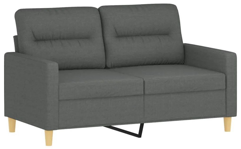 4 pcs conjunto de sofás com almofadas tecido cinzento-escuro