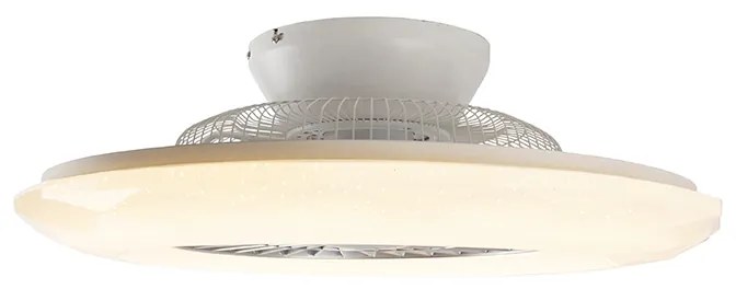 Ventilador de teto prateado com LED e efeito de estrelas regulável - Clima Design