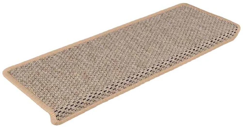 Tapetes escada adesivos aspeto sisal 15pcs 65x21x4cm bege-claro