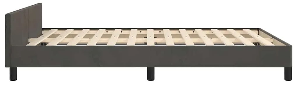 Estrutura de cama sem colchão 140x200 cm veludo cinzento-escuro