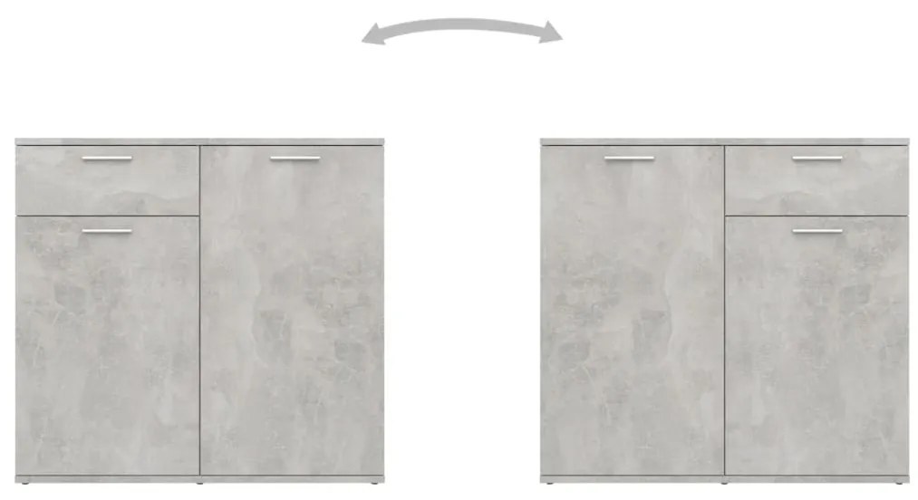 Aparador 80x36x75 cm derivados de madeira cinzento cimento