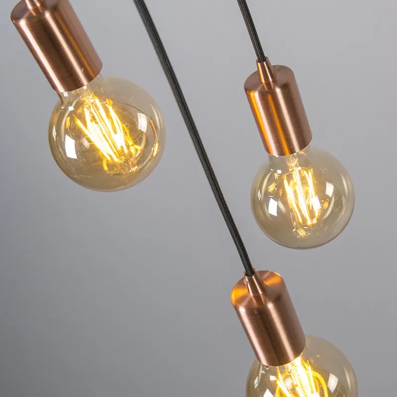 Candeeiro de suspensão Art Deco cobre 3-luzes - Facil