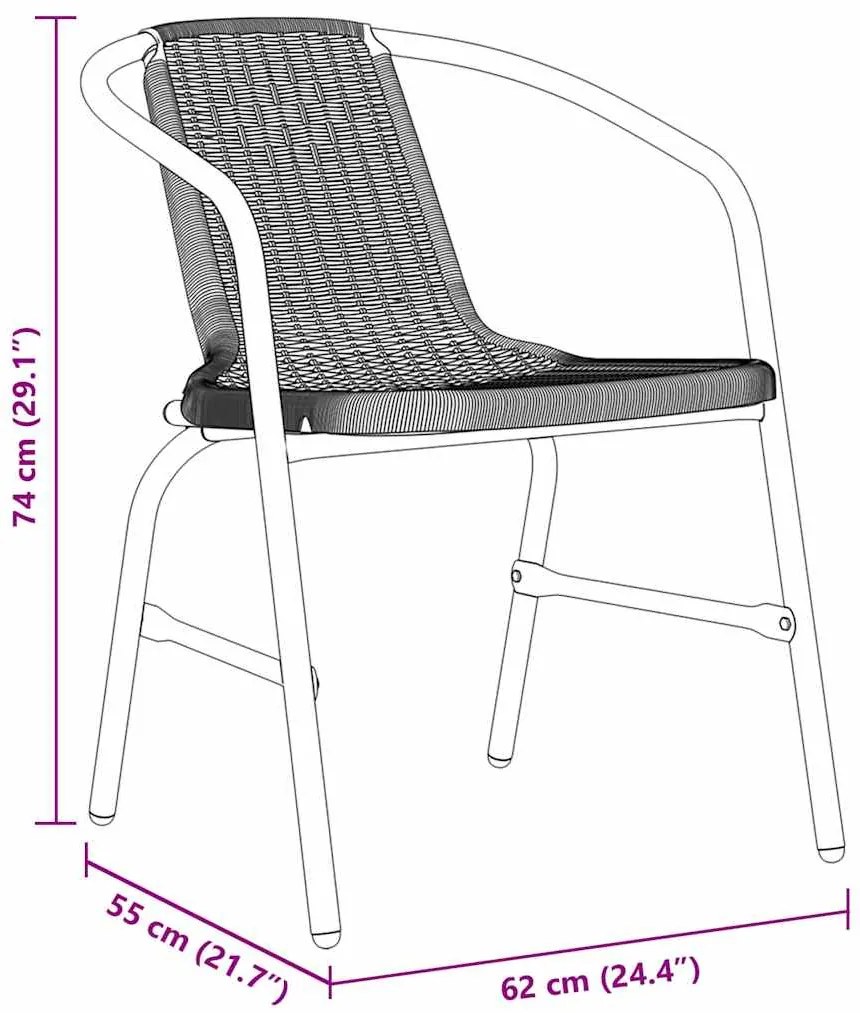 Conjunto de Jantar de Jardim com 5 Peças em Rattan Sintético Preto