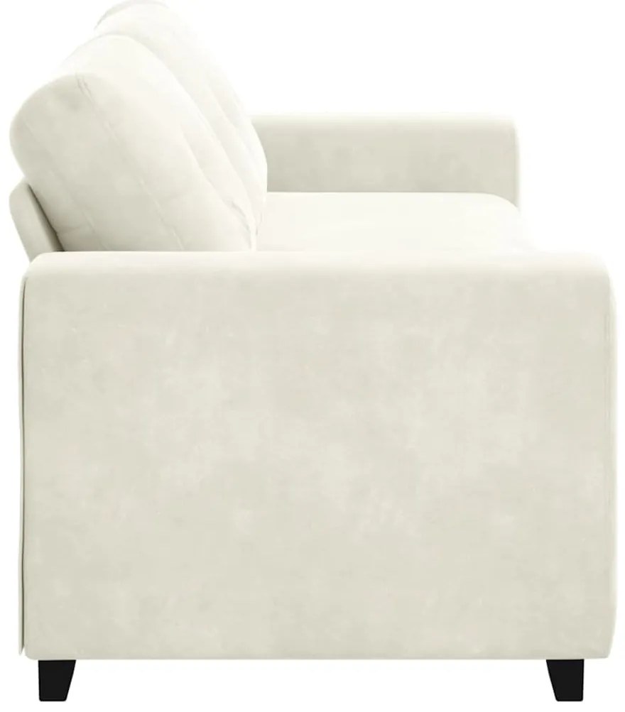 Sofá de 3 Lugares vidaXL Creme 180 cm Veludo