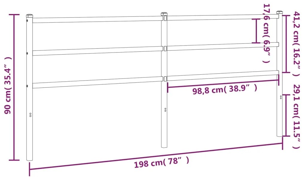 Cabeceira de cama 193 cm metal branco