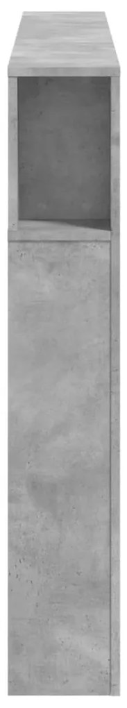 Cabeceira c/ LEDs 160x18,5x103,5 cm cinzento-cimento