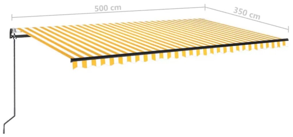Toldo retrátil automático 500x350 cm amarelo e branco