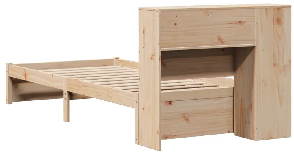 Cama com estante sem colchão 90x200 cm pinho maciço