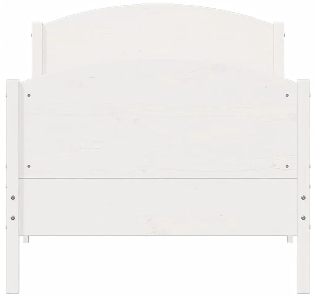Cama sem colchão 75x190 cm madeira de pinho maciça branco