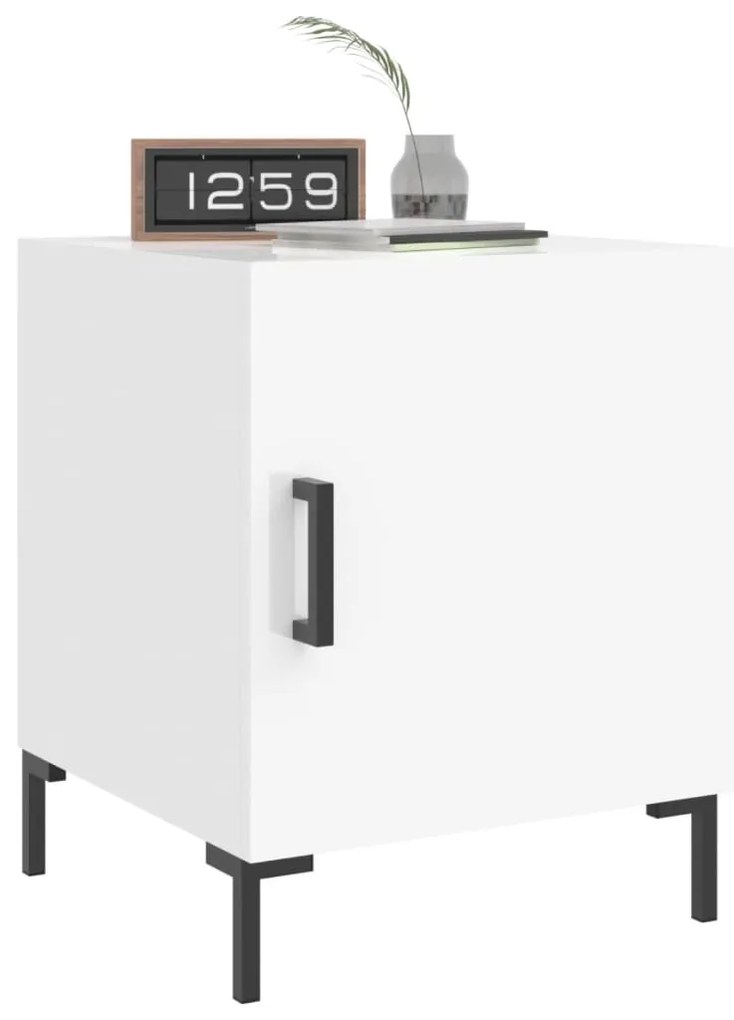 Mesa de cabeceira 40x40x50cm derivados madeira branco brilhante
