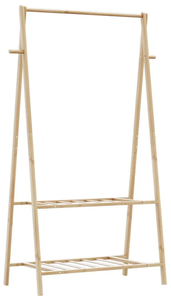 Roupeiro com prateleiras 96x45,5x150,5 cm bambu