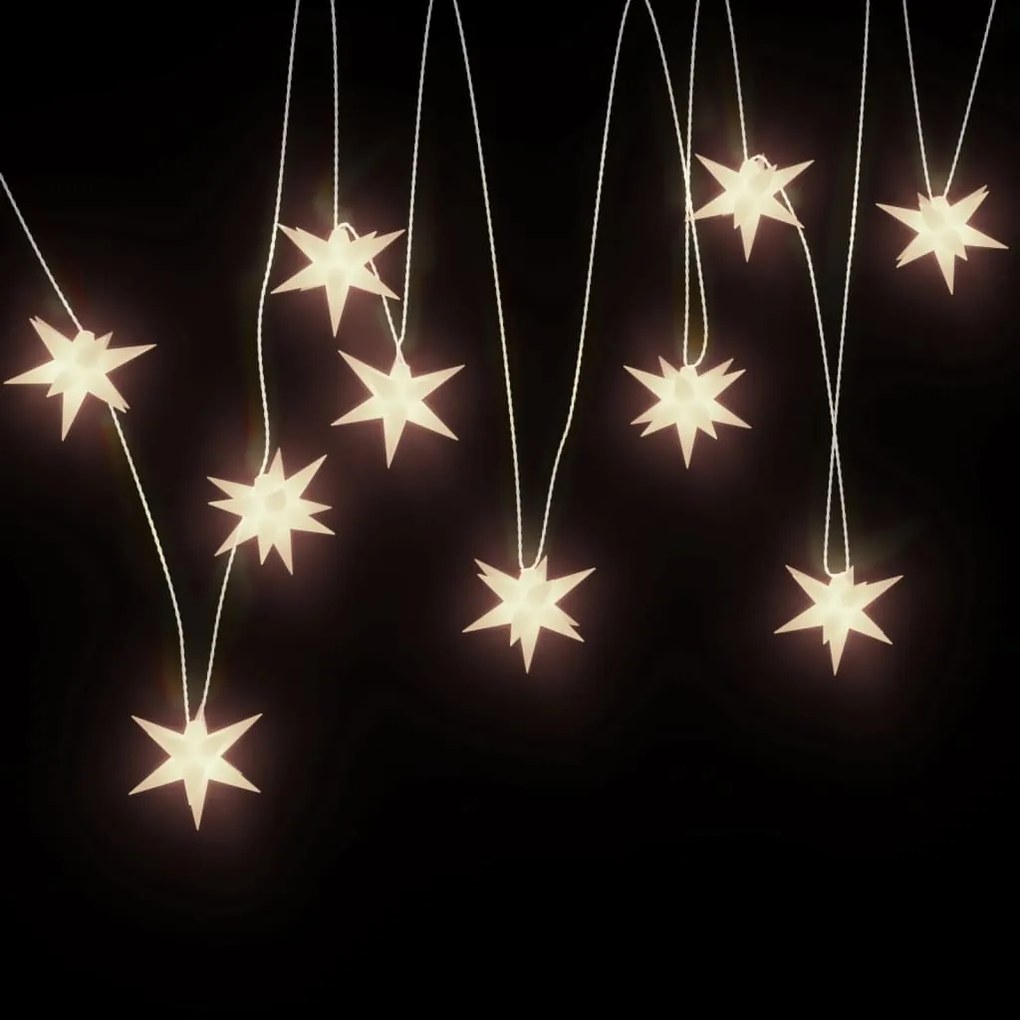 Luzes de Natal 10 LEDs 10 cm branco