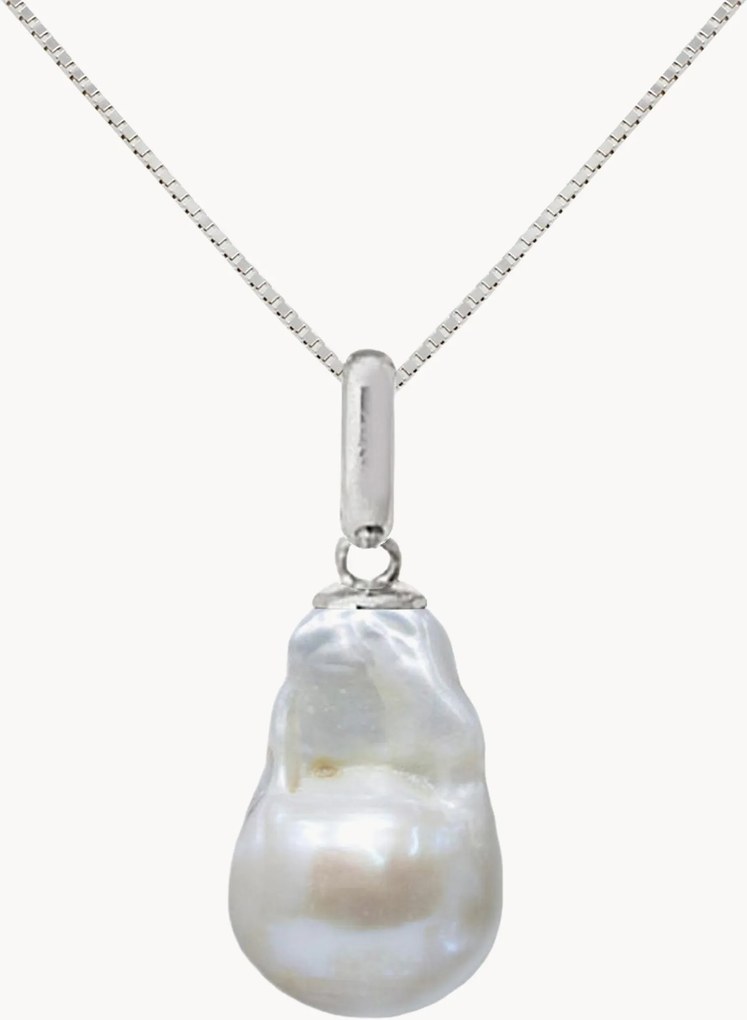 Colar em ouro branco artesanal Nova