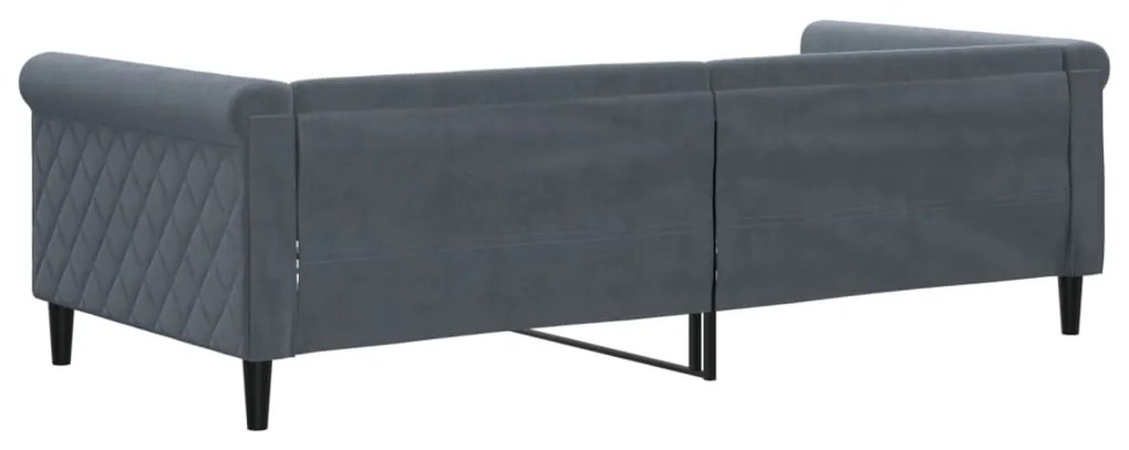 Sofá-cama 90x200 cm veludo cinzento-escuro