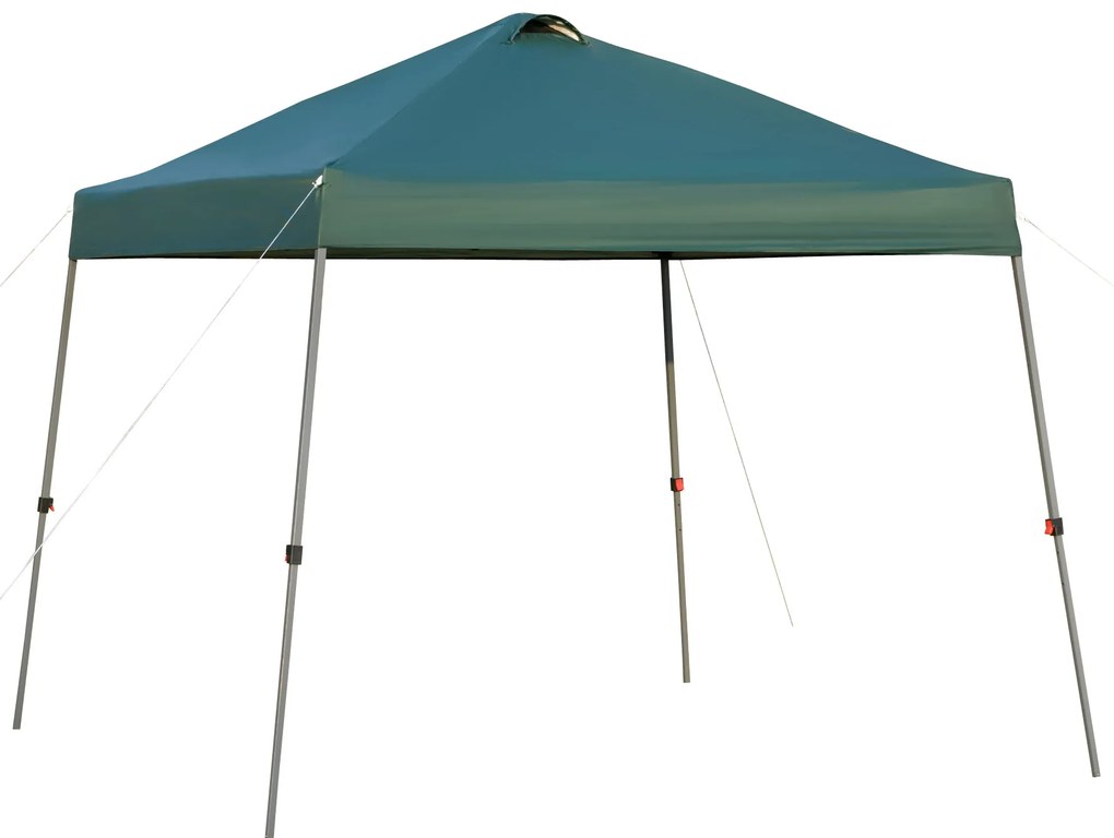 Outsunny Tenda Dobrável 3x3 Portátil de Jardim com Bolsa de Transporte com Rodas Aço para Exterior Festas Campismo Verde