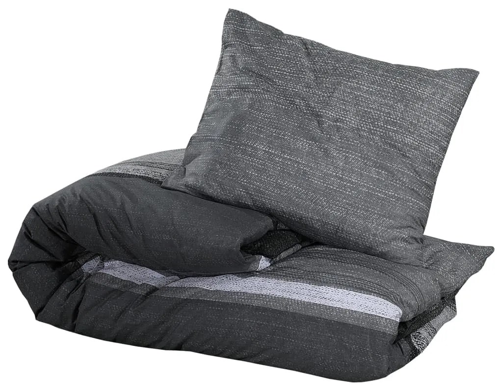Conjunto de capa de edredão 200x200 cm algodão cinza-escuro
