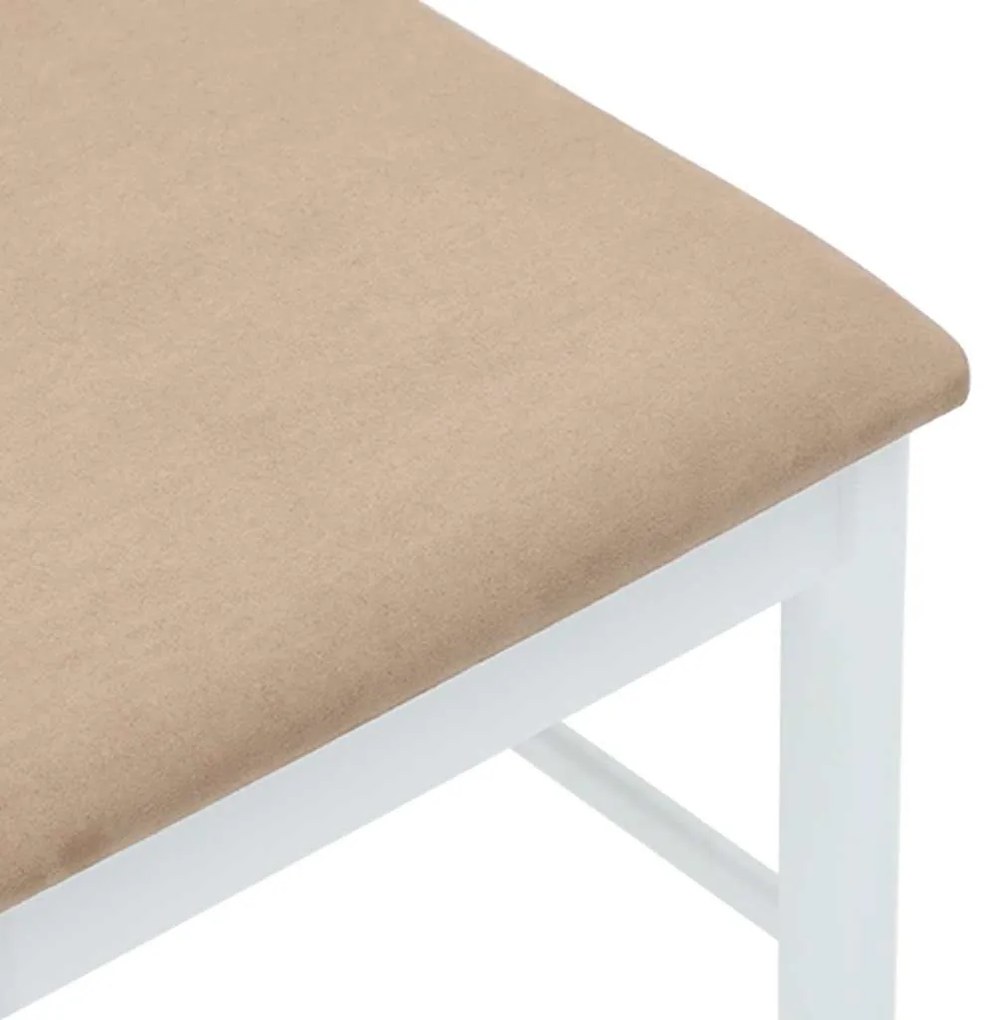 Cadeiras de jantar com almofadões 2 pcs madeira maciça branco
