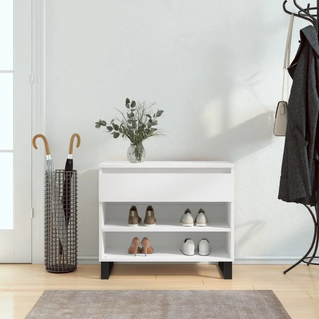 vidaXL Sapateira 70x36x60 cm derivados de madeira branco