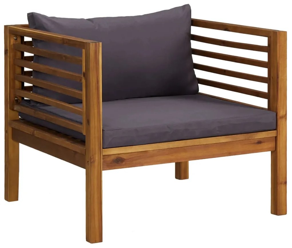 7 pcs conjunto lounge de jardim com almofadões acácia maciça