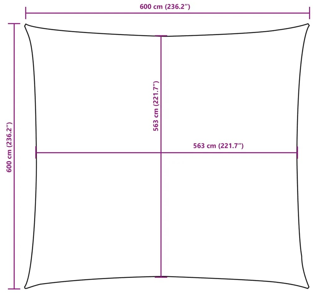 Para-sol estilo vela tecido oxford quadrado 6x6 m azul
