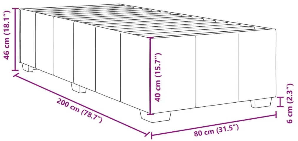 Estrutura de cama sem colchão 80x200 cm tecido cinzento-escuro