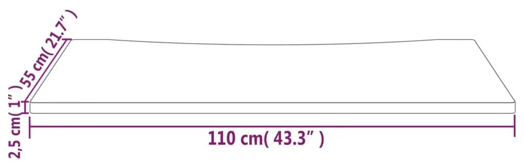 Tampo de secretária 110x55x2,5 cm pinho maciço