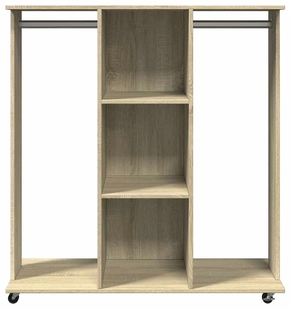Roupeiro c/ rodas 102x38x110 cm deriv. madeira carvalho sonoma