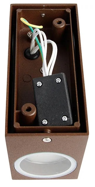 Candeeiro de parede industrial castanho enferrujado 2 luzes IP44 - Baleno