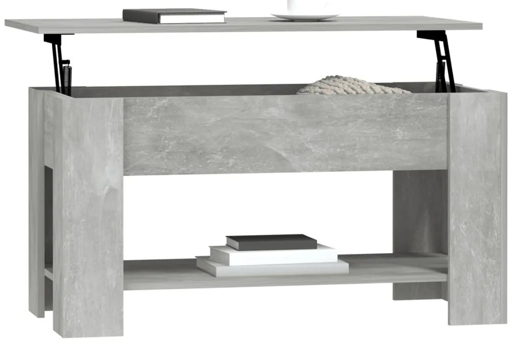 Mesa de centro 101x49x52 cm madeira processada cinza cimento