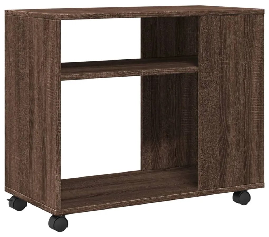 Mesa de apoio com rodas derivados de madeira carvalho castanho